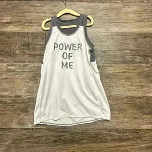 Athleta Kids White and Gray Tank Top